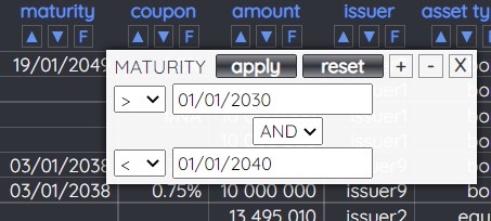 AC-TABLE col filter 2